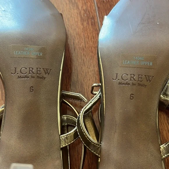 NWT J Crew Antique Gold Heels